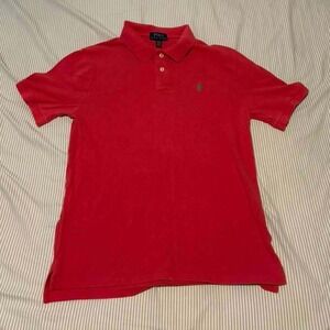 Polo Ralph Lauren Red Polo Shirt Green Logo XL/TG (18-20) Short Sleeve‎